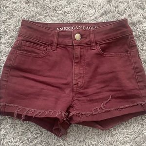 Red maroon American eagle shorts high rise